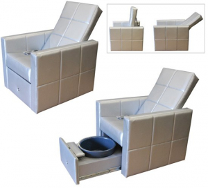 H2O Luxe Lounge Pedicure Spa Chair Carry Basins