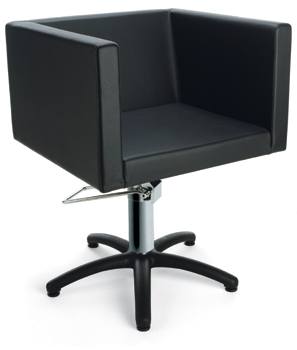 KUBIKA DIECI Salon Chair, with Black Plastic Base and Pump/Block