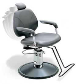 VANITY Reclining Unisex Barber Chair w/Hydraulic Satin Disc Base hd/ft Rest