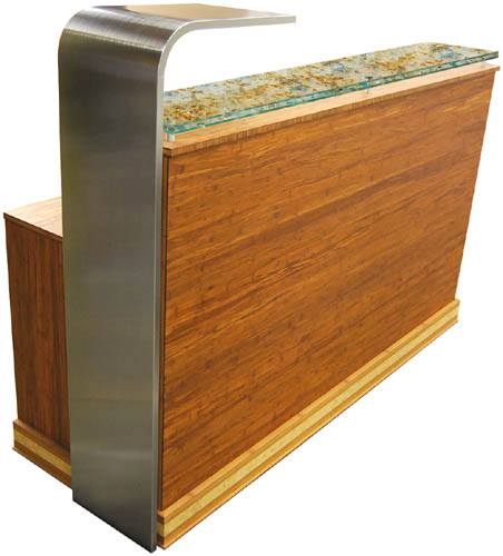 Reception Desk with Recycled Glass Top